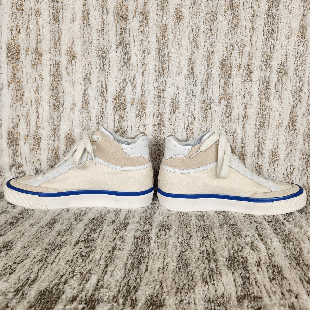 Rag & Bone RB "Army" High Top Sneakers White Blue | Women's Size 8.5 - Picture 7 of 16